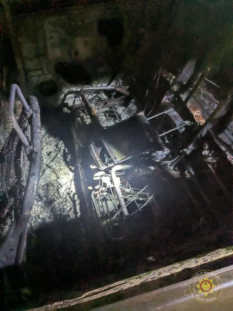 Two vehicles destroyed in Mahean fire, school bus damaged
