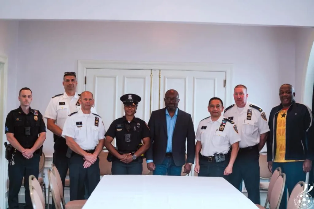 GFA President and Ambassador Smith meet top police command in Providence ahead of Ghana's World Cup opener GFA President and Ambassador Smith meet top police command in Providence ahead of Ghana's World Cup opener