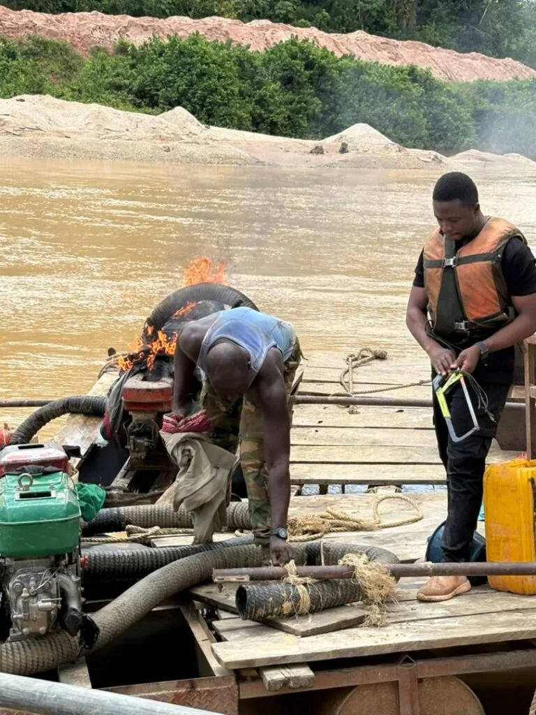 Three foreign nationals arrested over illegal mining on Tano River
