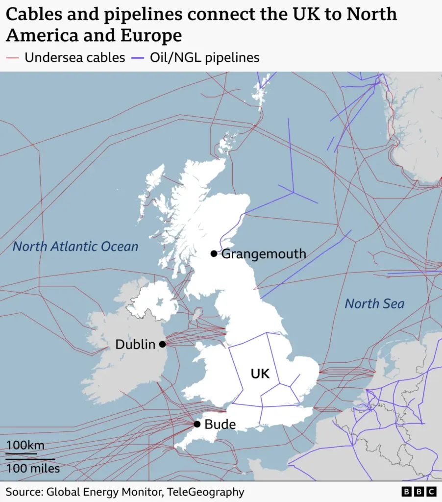 UK says Russia ran submarine operation over cables and pipelines