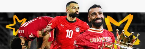 Ice baths, almond milk, meditation and a 'house like a hospital': The secrets of Salah's success Getty Images A stylised composite image shows a smiling Mohamed Salah, in a short-sleeved red Liverpool jersey with the word "Champions" on it, holding the Premier League Trophy, festooned with red ribbons, playing for Liverpool and for Egypt in a short-sleeved red number 10 jersey. In the background, two stars have been drawn in gold lines.