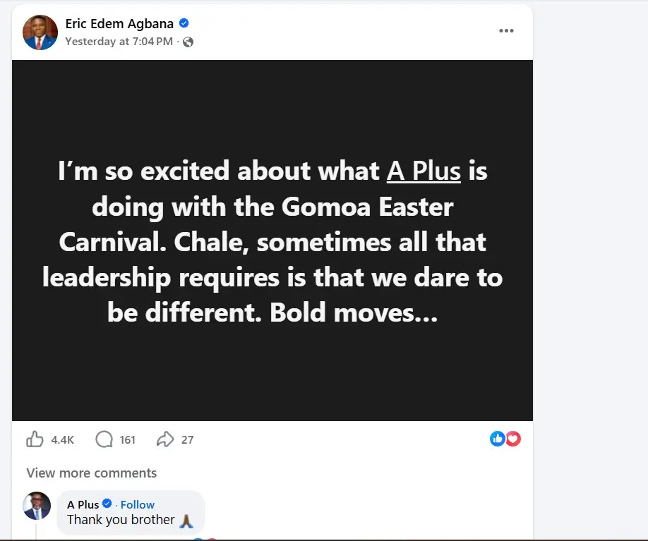 Gomoa Easter Carnival: Edem Agbana and Joy Prime fans shower festival with huge endorsements