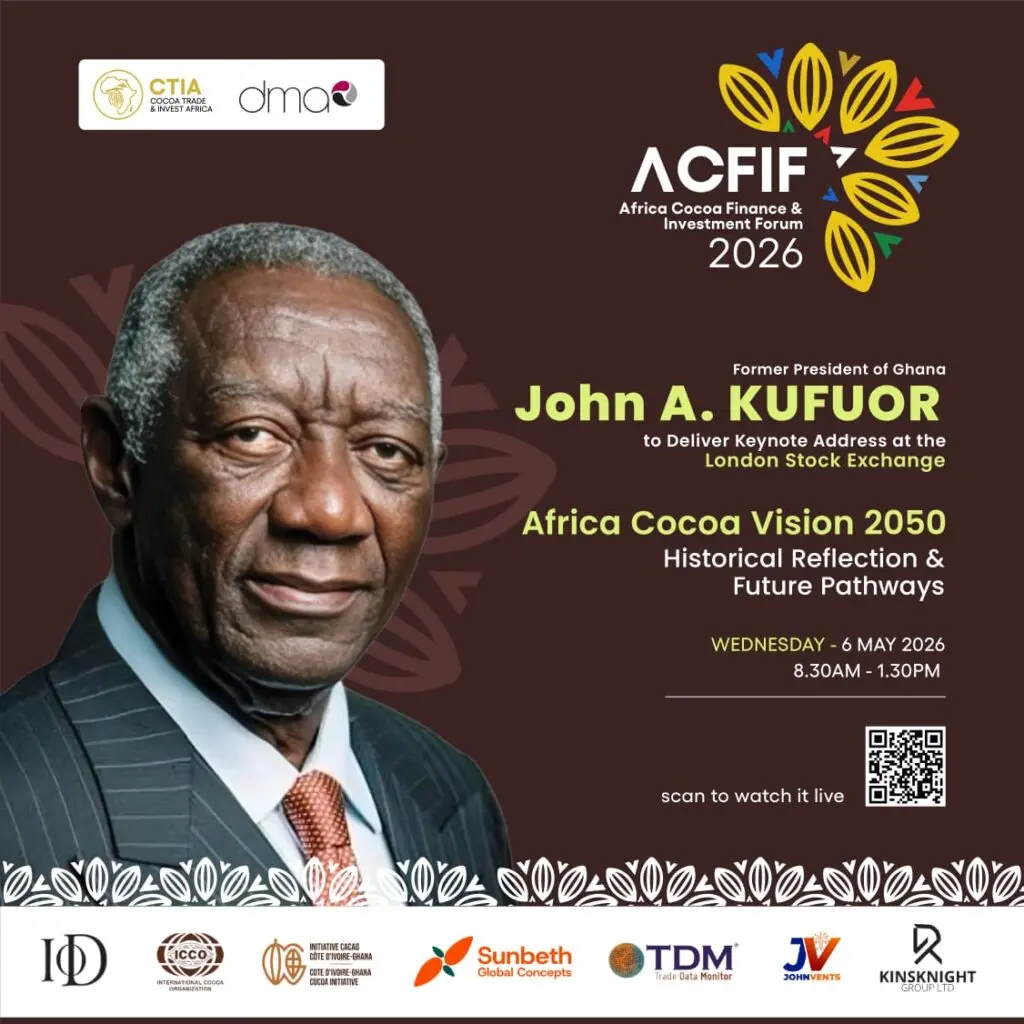 ACFIF 2026: Ex-President Kufuor to deliver special address on Africa Cocoa Vision 2050