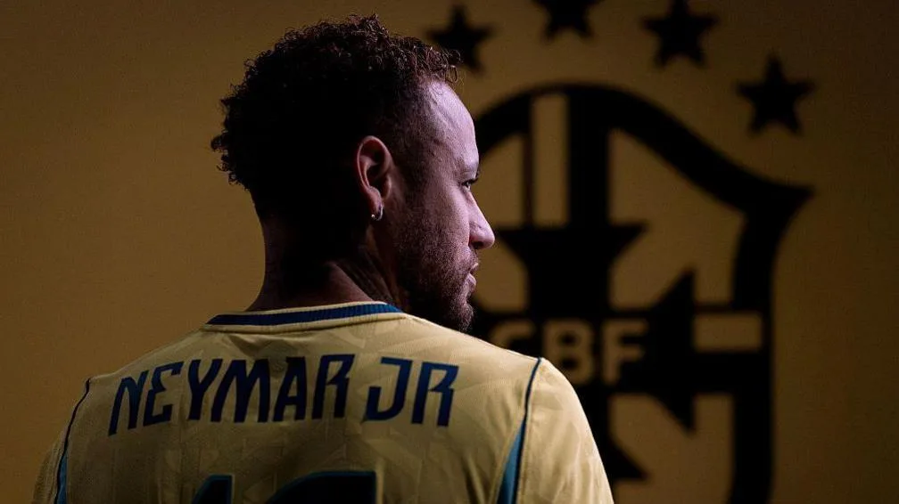 Neymar at a Brazil photoshoot for the World Cup