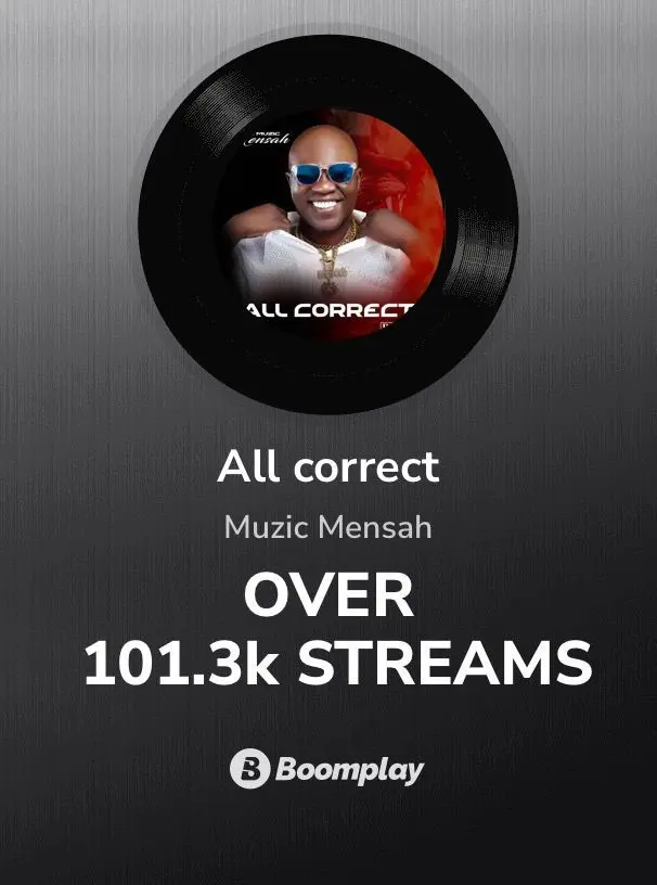 Muzic Mensah surpasses 1.3 million Boomplay streams as ‘All Correct’ gains traction