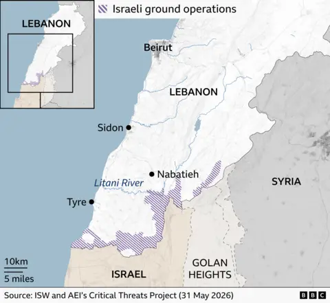 Hezbollah rejects renewed ceasefire agreed by Israel and Lebanon A map of Lebanon, Israel, Syria and the Golan Heights