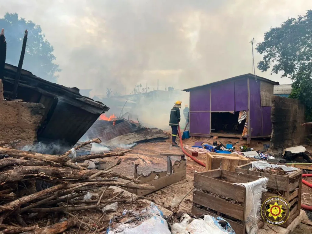Fire destroys wooden structures at Ofankor, no injuries recorded