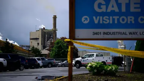 Getty Images Yellow tape outside the facility