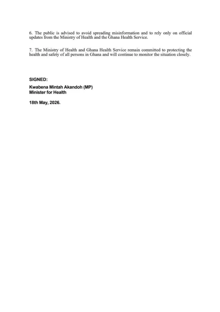 Health Ministry cautions public against spreading misinformation over Ebola outbreak in DR Congo