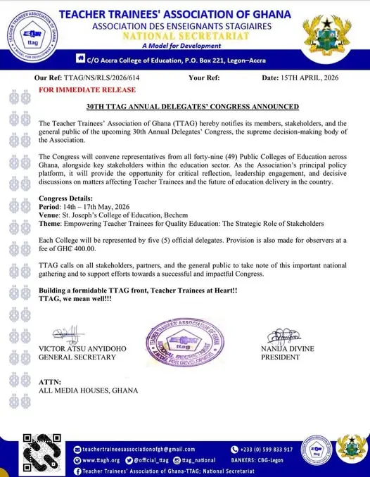 St. Joseph’s College of Education, Bechem to host TTAG’s 30th Annual Delegates’ Congress in May