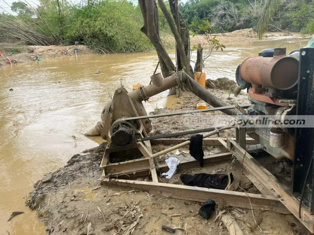 NAIMOS destroys illegal mining structures, immobilises 4 excavators in Amenfi Central NAIMOS destroys illegal mining structures, immobilises 4 excavators in Amenfi Central