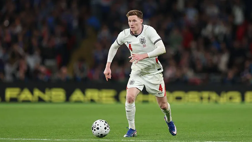 Elliot Anderson of England on the ball