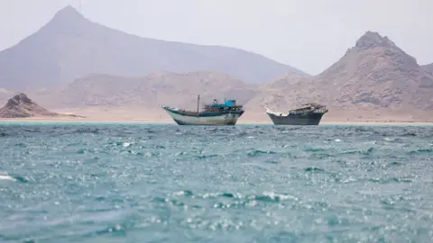 Yemen's Houthis attack Saudi tanker as US launches more Iran strikes Reuters Boats float near the coast of Bab el-Mandeb, Yemen
