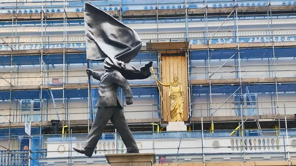 Banksy confirms he's behind statue in central London