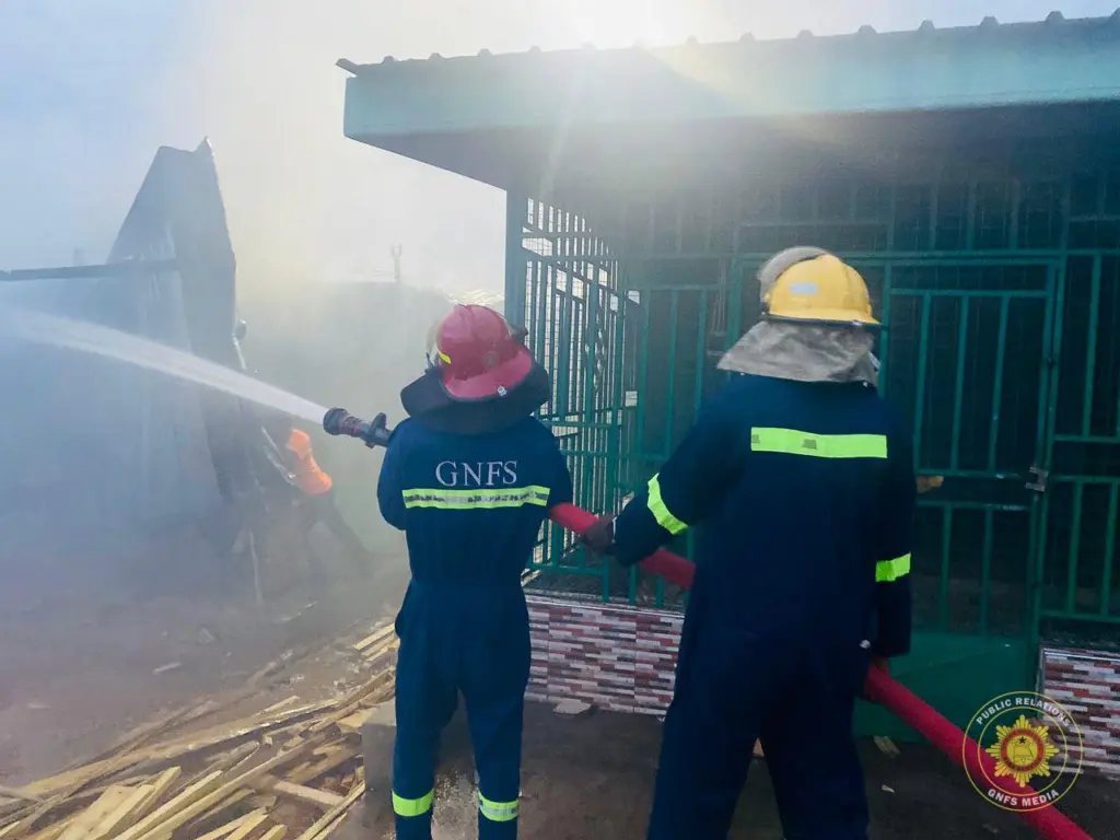 Fire destroys two containers , goods at Mankessim