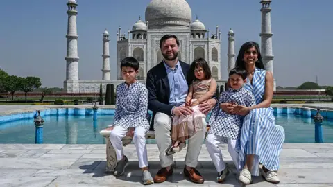 JD Vance announces birth of baby boy with wife Usha Pool/Getty Images Vice President JD Vance and his family, including wife Usha Vance, visit the Taj Mahal on April 23, 2025 in Agra, India