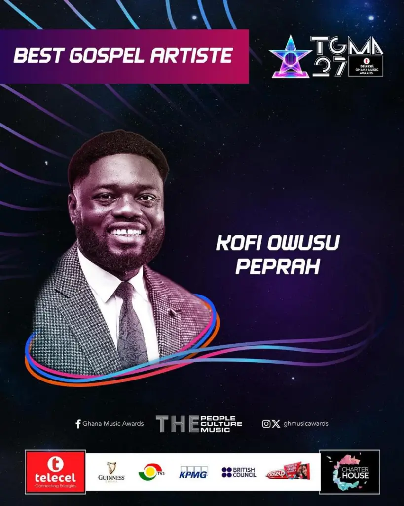 Kofi Owusu Peprah bags three nominations at the Telecel Ghana Music Awards