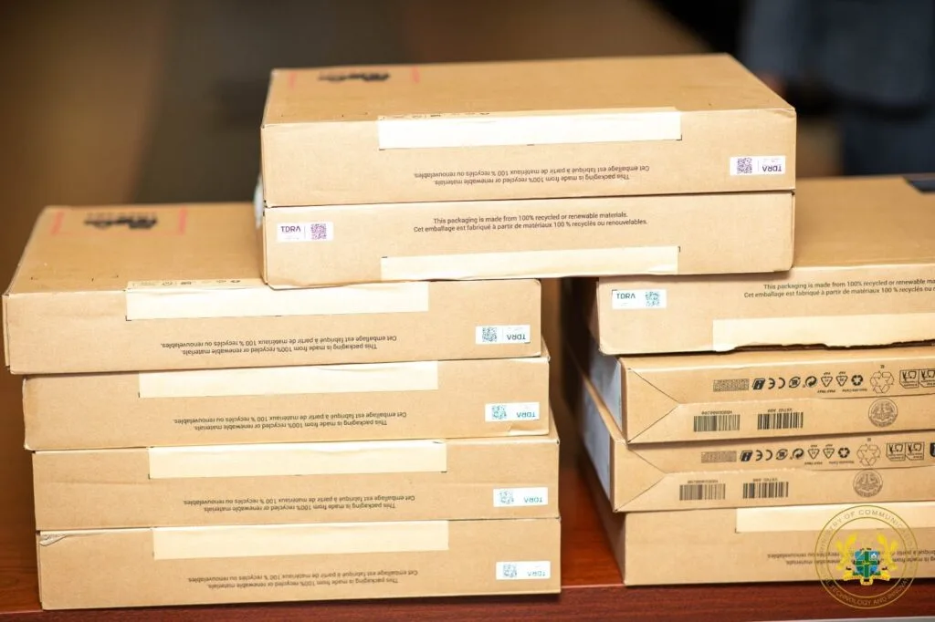 Sam George donates 10 laptops to Parliament to support digital operations