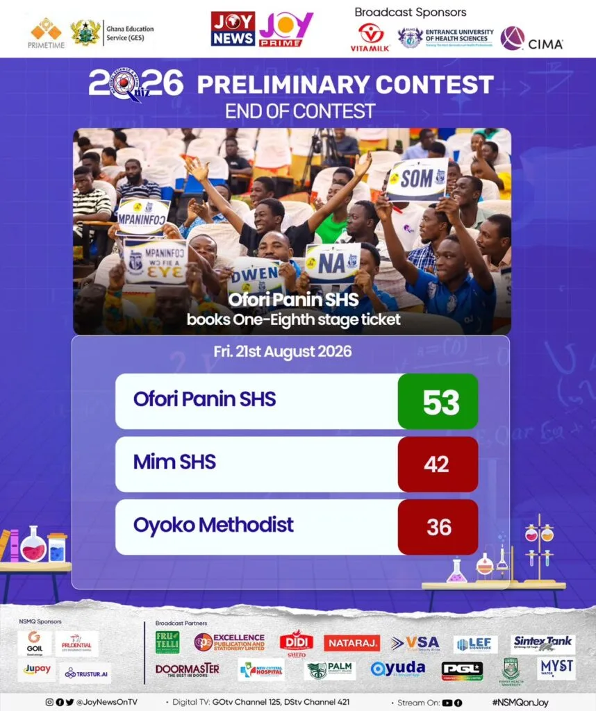 NSMQ 2026: OPASS seize control from Mim SHS, Oyoko Methodist to advance to one-eighth stage