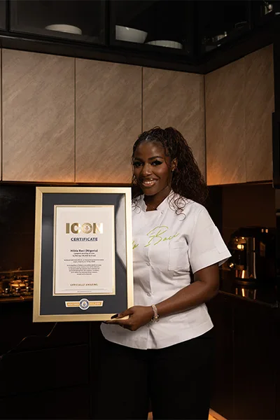 Hilda with her ICON certificate