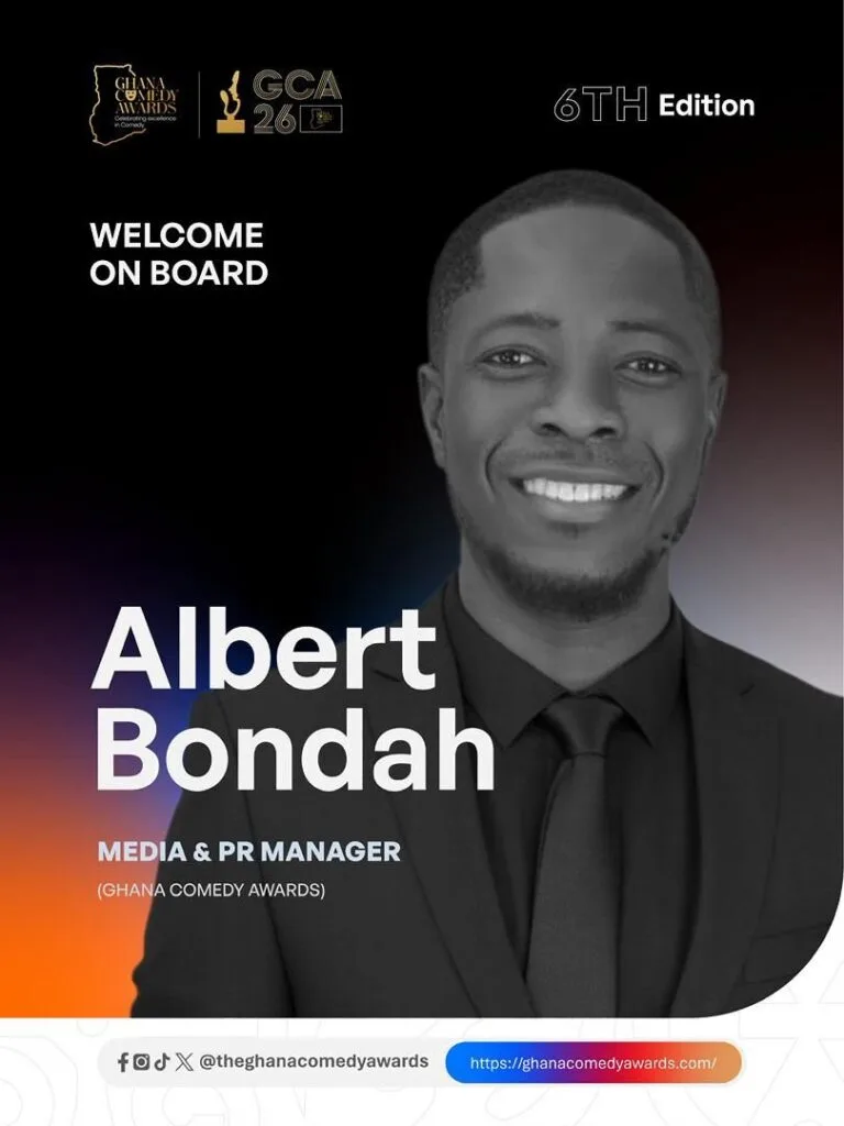 Albert Bondah named Media & PR Manager for 2026 Ghana Comedy Awards 
