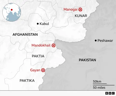 A map of where the strikes happened