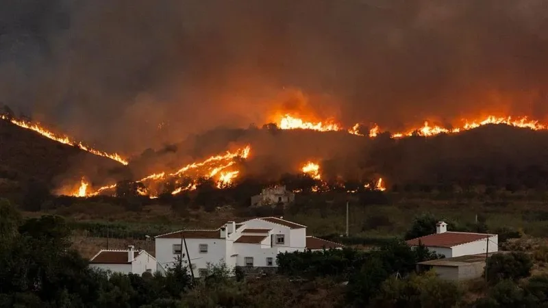 Badly burned British couple rescued from ravine during Spain wildfires