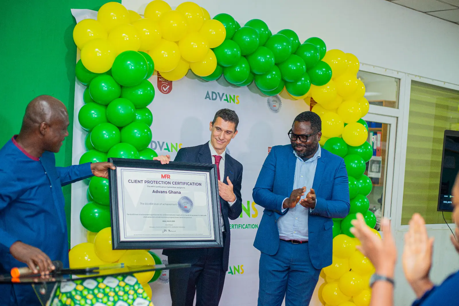 Advans Ghana receives Silver Level Client Protection Certification from MFR