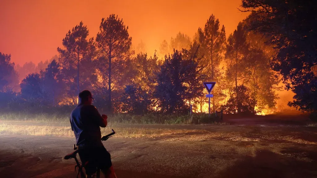 Around 12,000 people evacuated in France fires