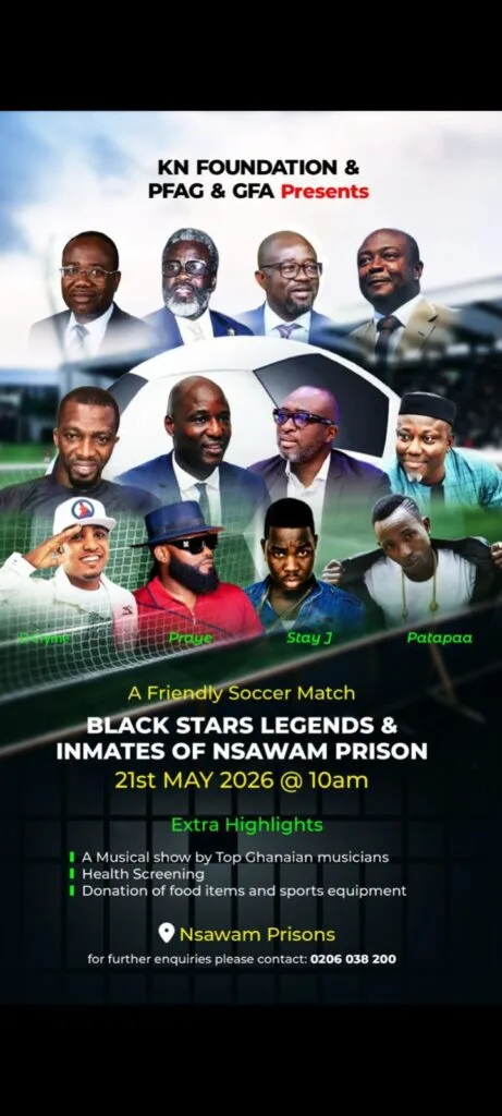 Black Stars legends to headline KN Foundation charity outreach for Nsawam Prison inmates