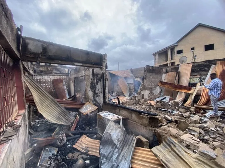 13-year-old boy dies as fire destroys nine-bedroom house at Tarkwa Makro