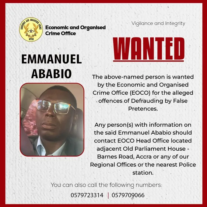 EOCO declares Emmanuel Ababio wanted over alleged fraud