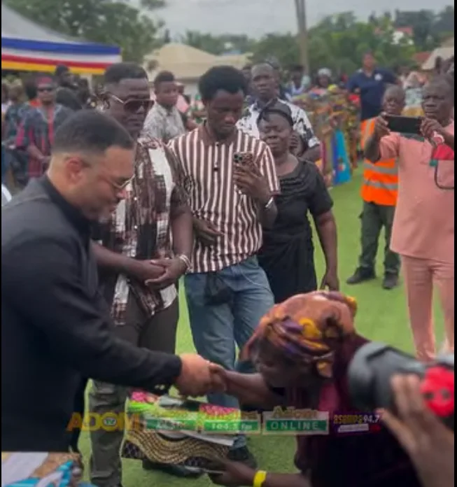 Excitement abounds as Akofena donates to Asumaja community [Videos]