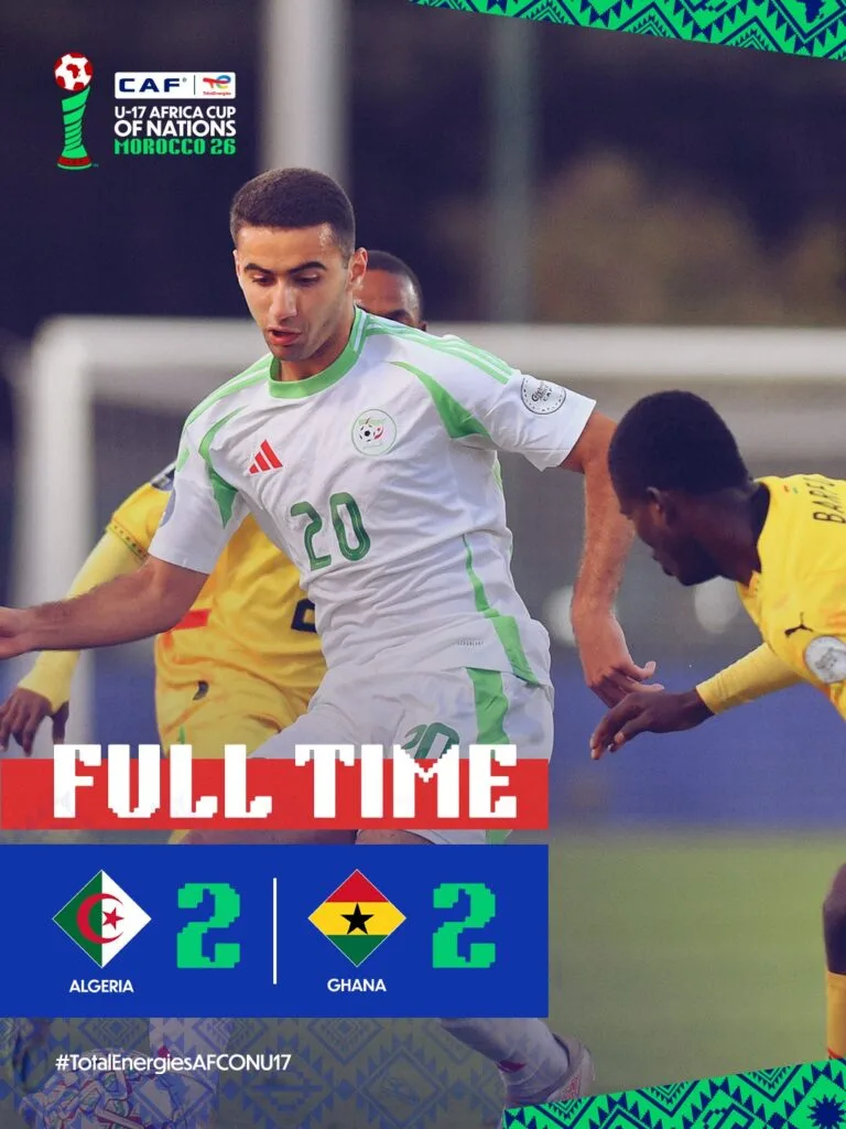 U-17 AFCON: Black Starlets open campaign with thrilling 2-2 draw against Algeria