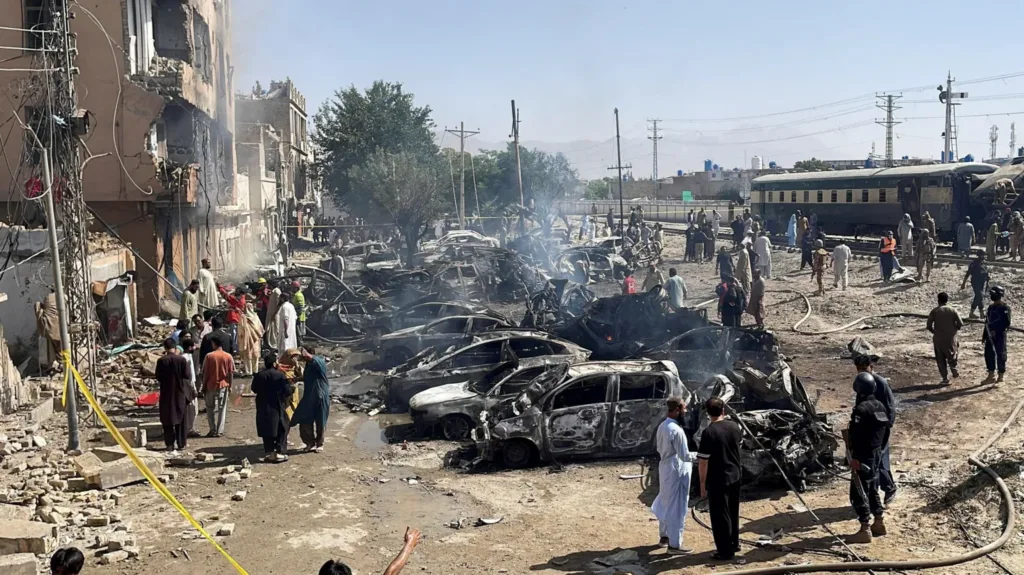 Blast targeting train kills at least 20 in Pakistan