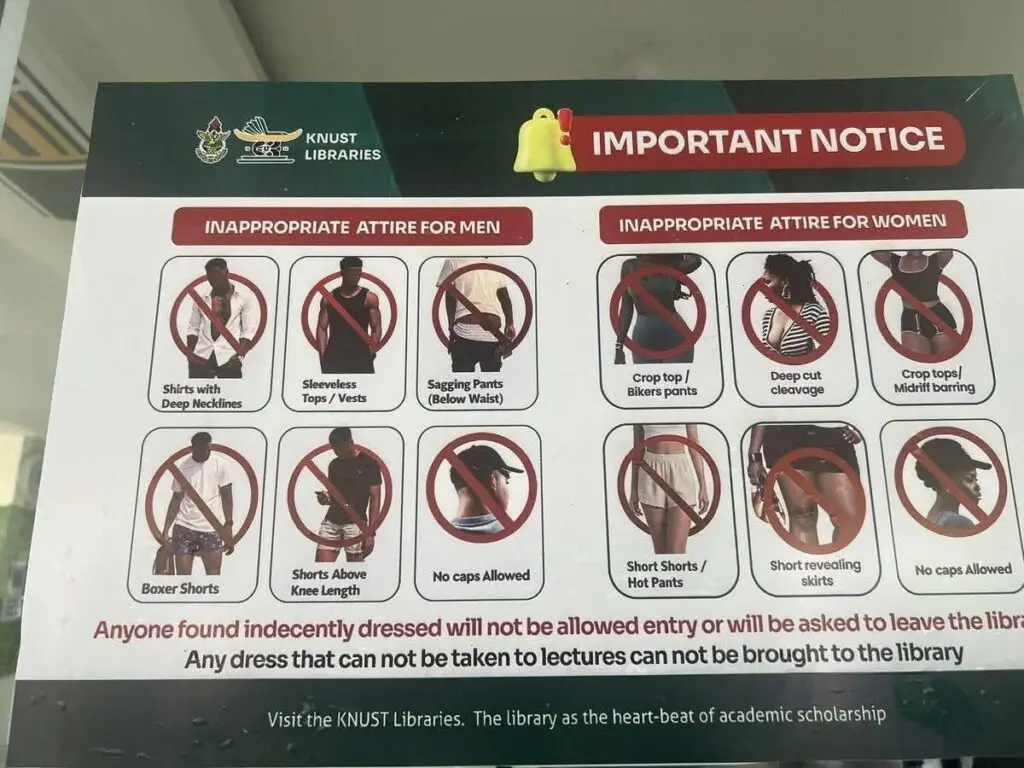 KNUST library dress code sparks online backlash over strict rules