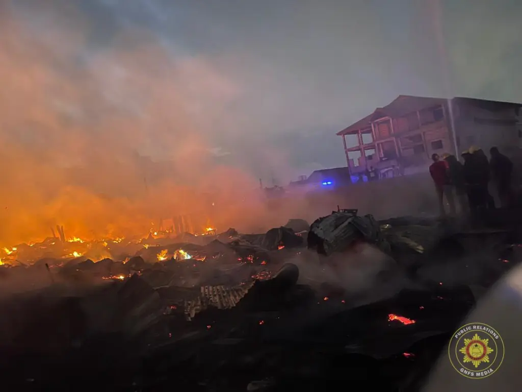 Over 220 wooden structures destroyed as fire guts Dagomba Line in Kumasi