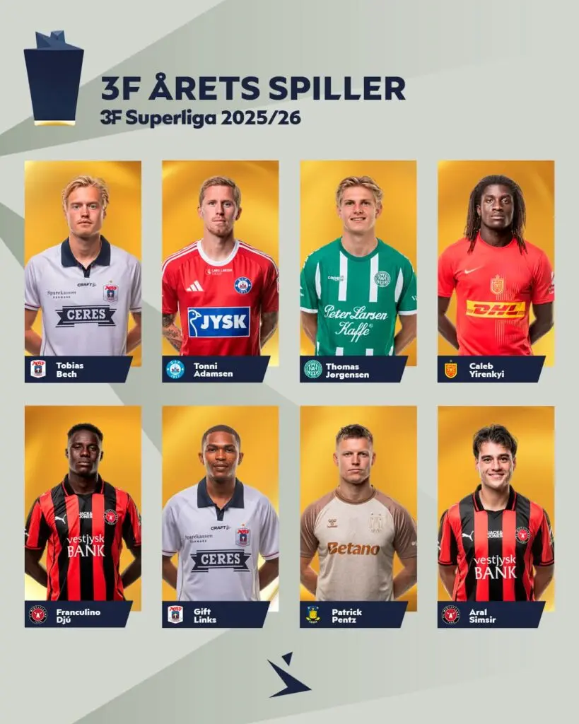 Caleb Yirenkyi nominated for Danish Superliga Player of the Season