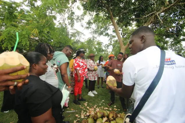 Joy FM Mummy’s Day Out: Patrons welcomed with fresh coconut juice at Crown Forest