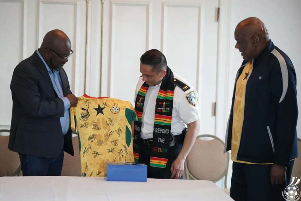 GFA President and Ambassador Smith meet top police command in Providence ahead of Ghana’s World Cup opener
