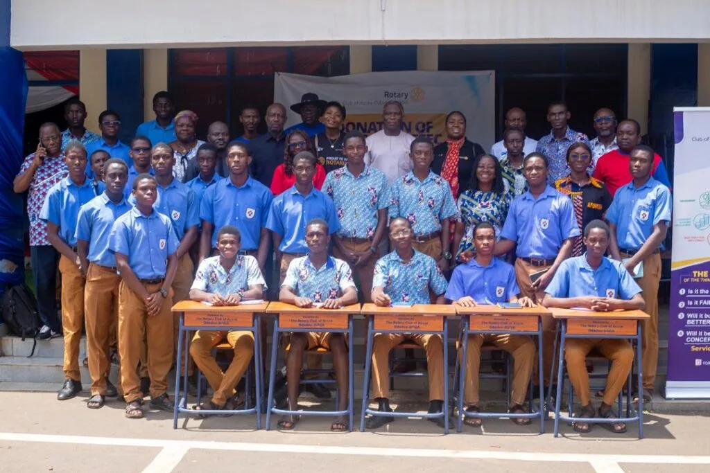 Rotary Club donates classroom furniture to PRESEC Legon, partners with OSP to inspire students on integrity
