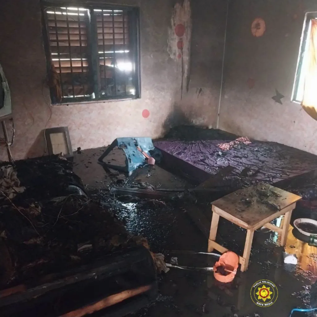 Fire guts seven-bedroom house at Agona Swedru