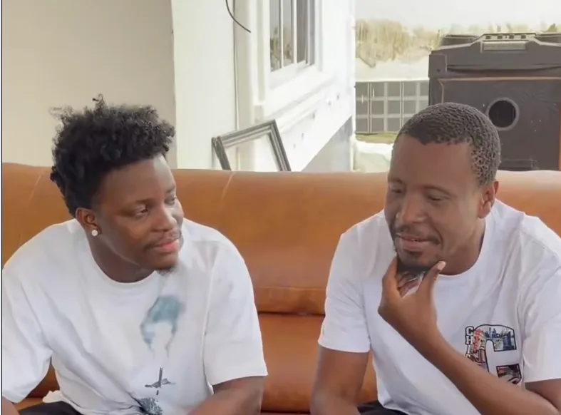 Lasmid shares special moment with Okomfour Kwadee as he pays tribute to music legend