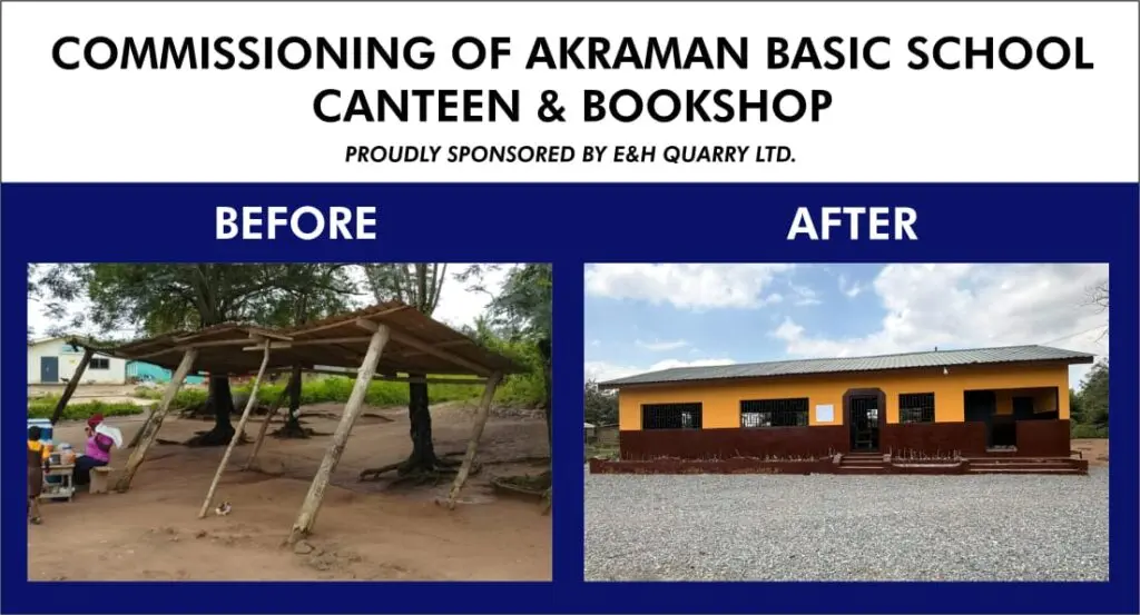 E&H Quarry supports Akraman Basic School with bookshop and canteen