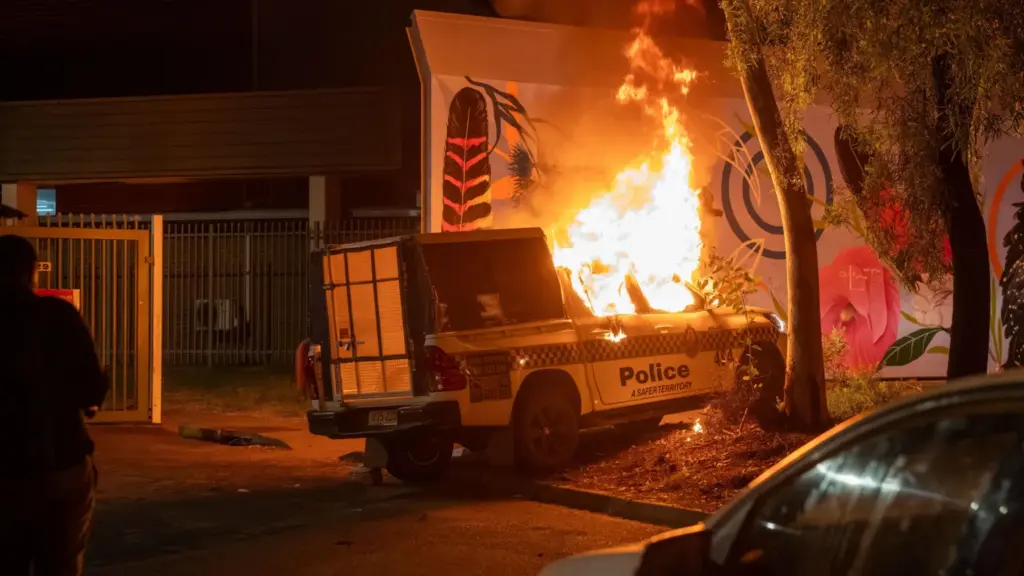 Violence in Australian town after arrest of man over girl’s murder