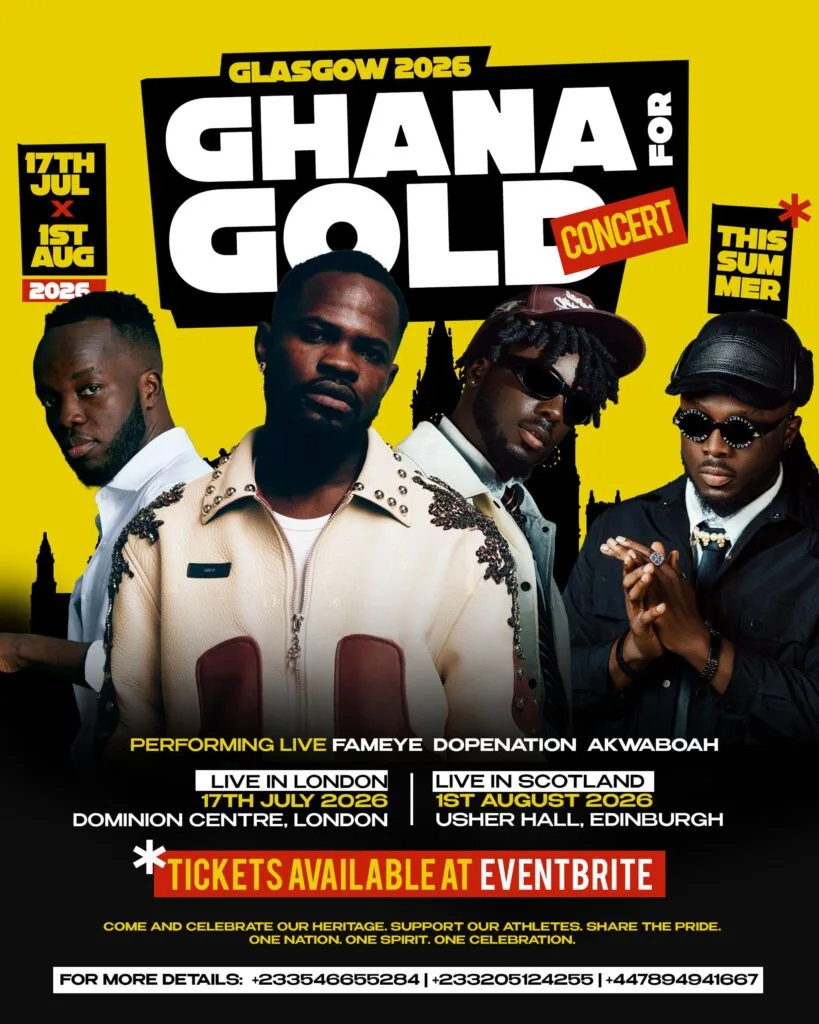 Stonebwoy, Fameye, DopeNation and Akwaaboah to headline ‘Ghana for Gold’ concerts in London and Scotland