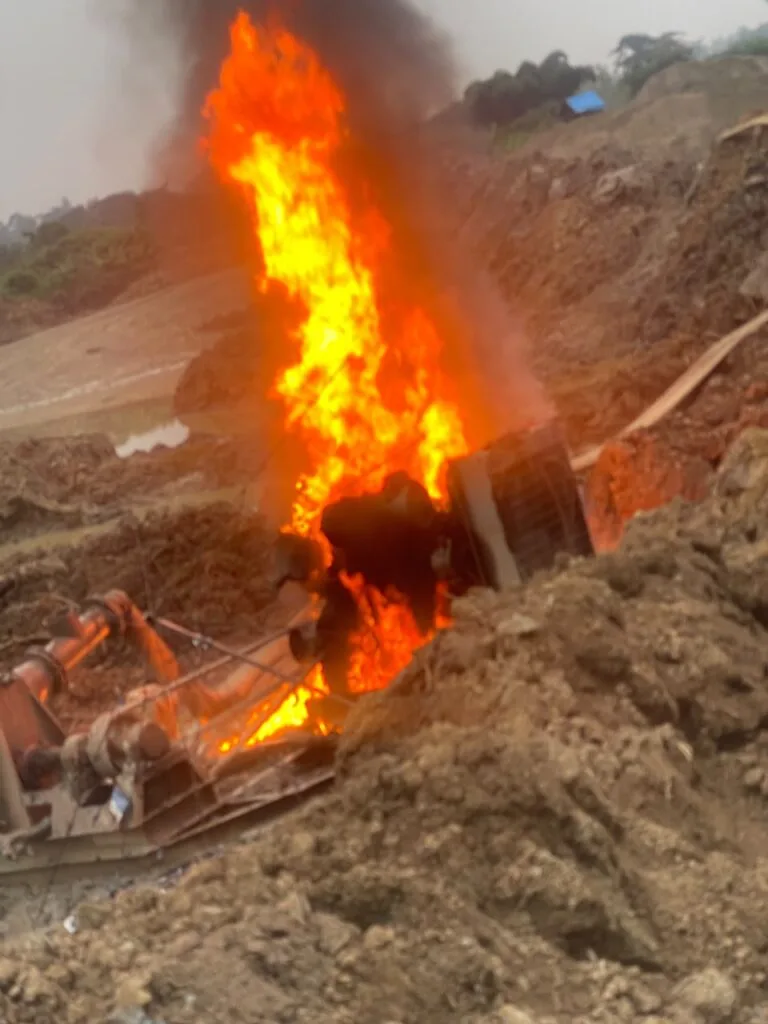 NAIMOS disables six excavators and seizes firearms in anti-galamsey raid at Ahwiren