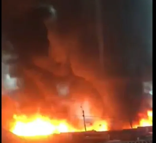 GNFS battles major rubber factory fire at Circle as heavy rains hamper response