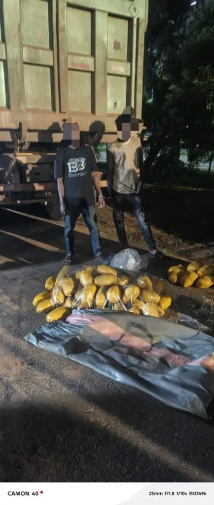 Two arrested as Police intercept truck loaded with suspected indian hemp at Afienya