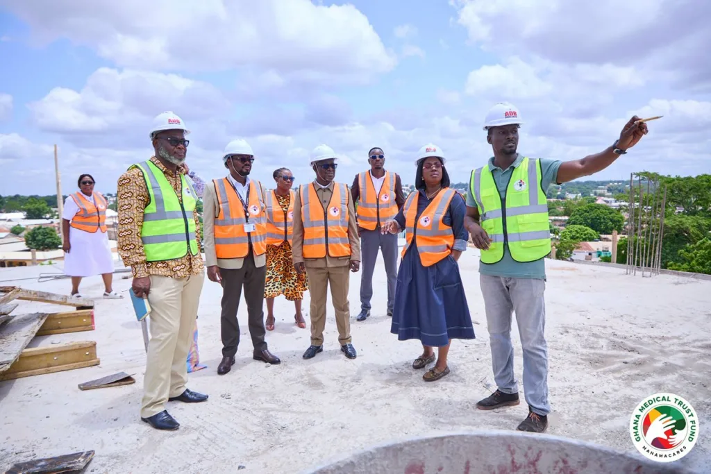 Cardiology Centre on course for August completion as Ghana Medical Trust Fund, TTH management inspect project